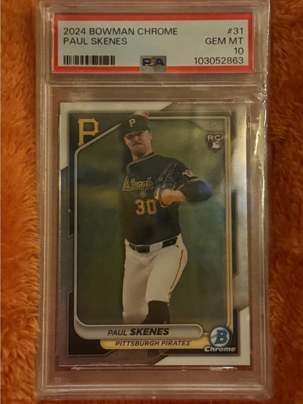 Topps 2024 Bowman Chrome Paul Skenes Rookie RC #31 PSA 10 Pirates